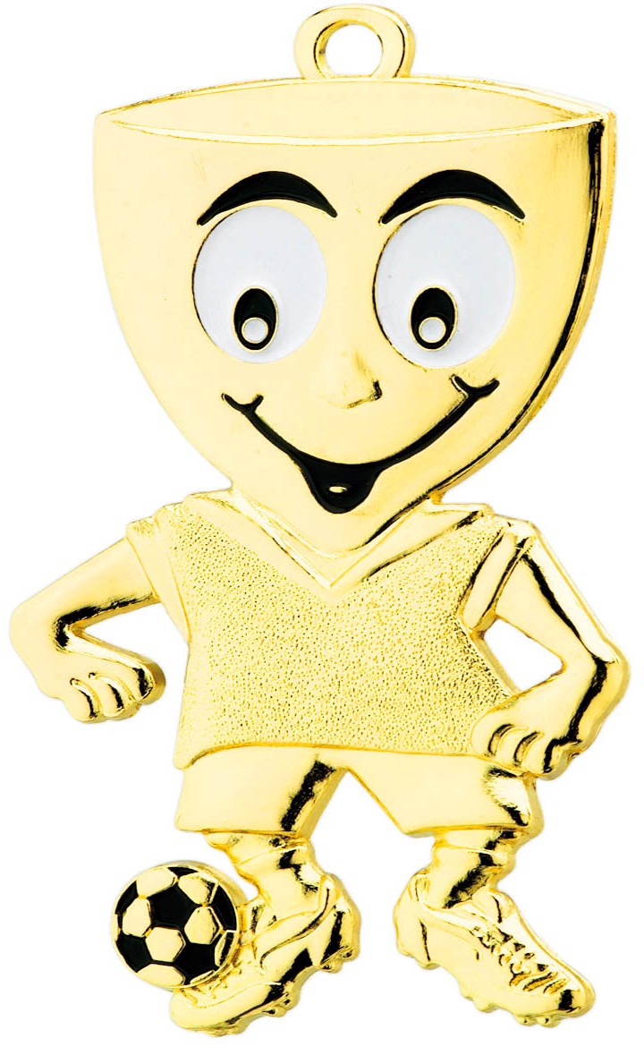 Voetbal Pupil Medaille D41-b goud 32x62 mm compleet OP=OP!!